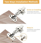 Furniware 45~110 Degree Frameless Full Overlay Soft Close Speed Control 4D Adjustment European Clip-On Cabinet Hinges - Furniware
