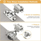 Furniware 1-1/4 inch 105-Degree Overlay Soft Close Concealed Hinge for Face Frame Door - Furniware