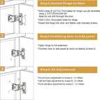 Furniware 3/4 inch Overlay Soft Close 3 Way Adjustability Hinges for Face Frame Cabinet - Furniware